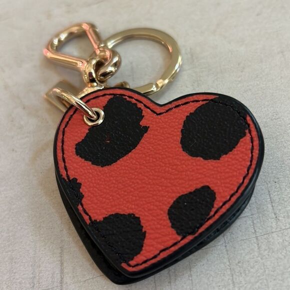COACH Red Heart Mirror Keychain - Picture 2 of 4